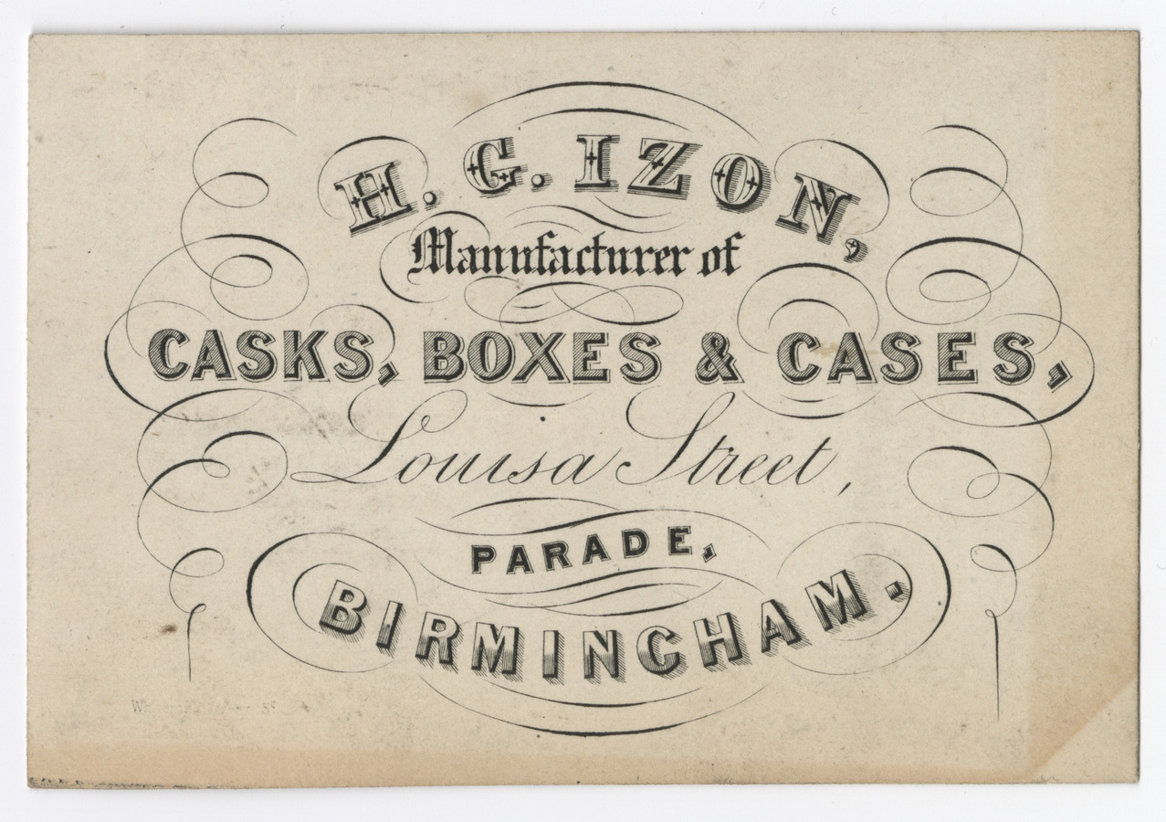 H. G. Izon trade card - image 1