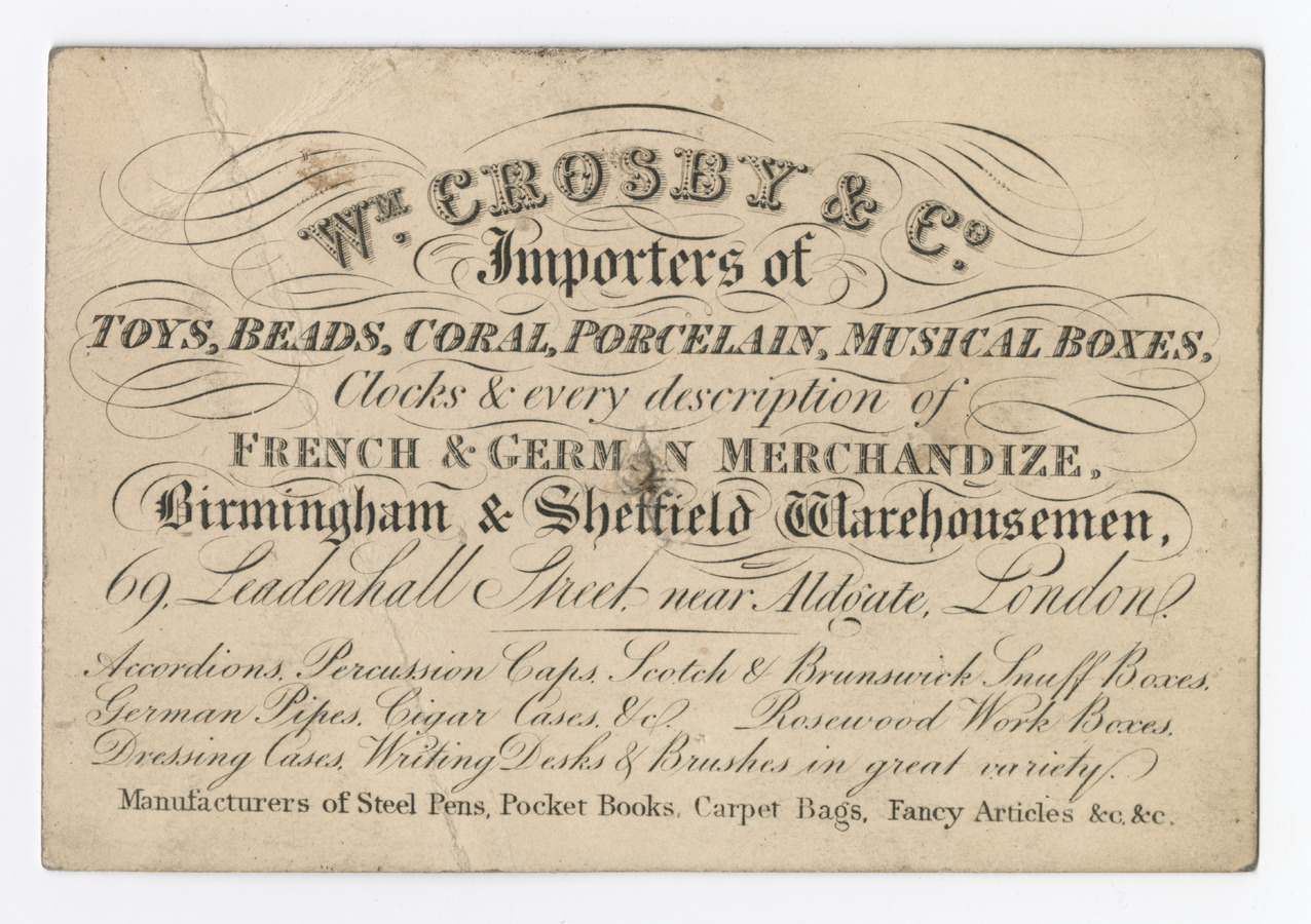 William Crosby & Co. trade card - image 1