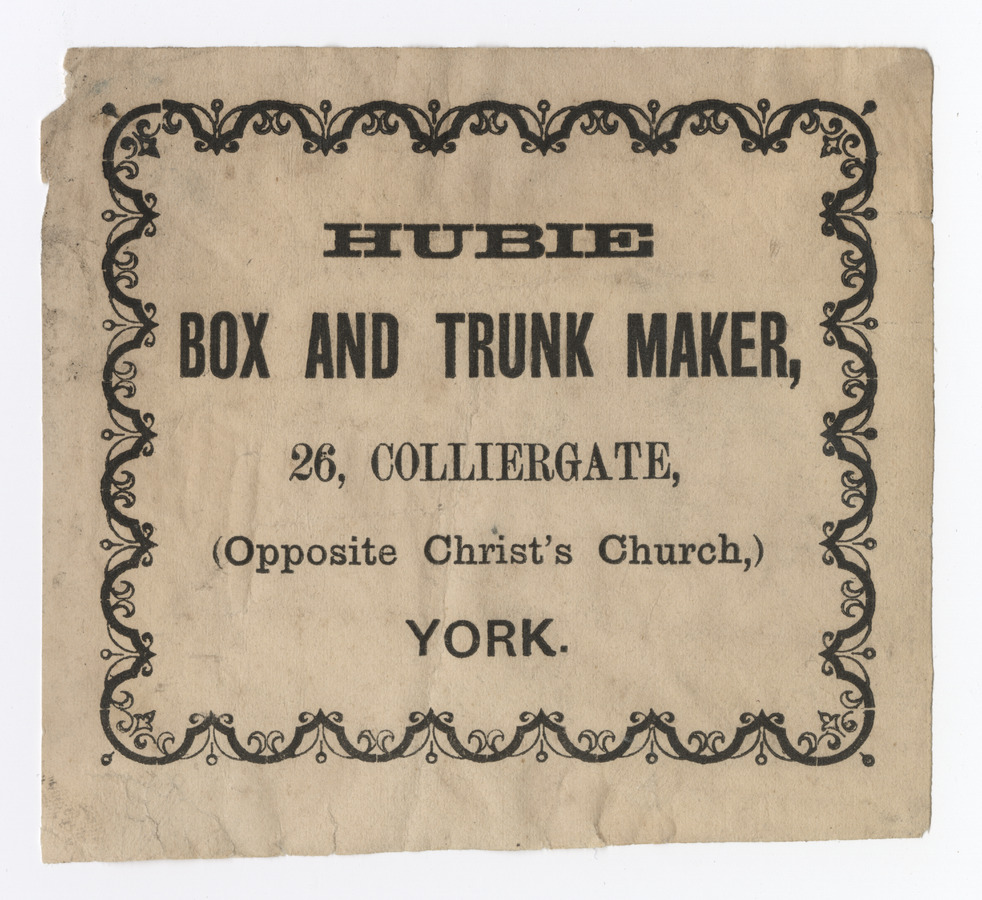 Hubie trade card (label) - image 1