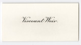 Viscount Weir business card