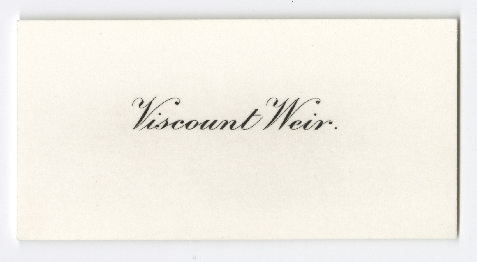 Viscount Weir business card - image 1