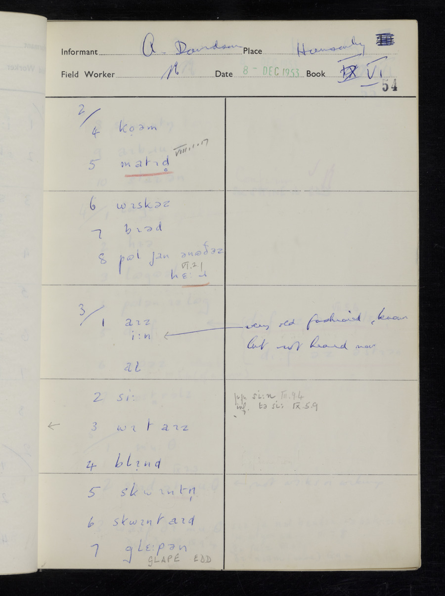 Hunsonby Response Book - 2Cu5 Media credit University of Leeds