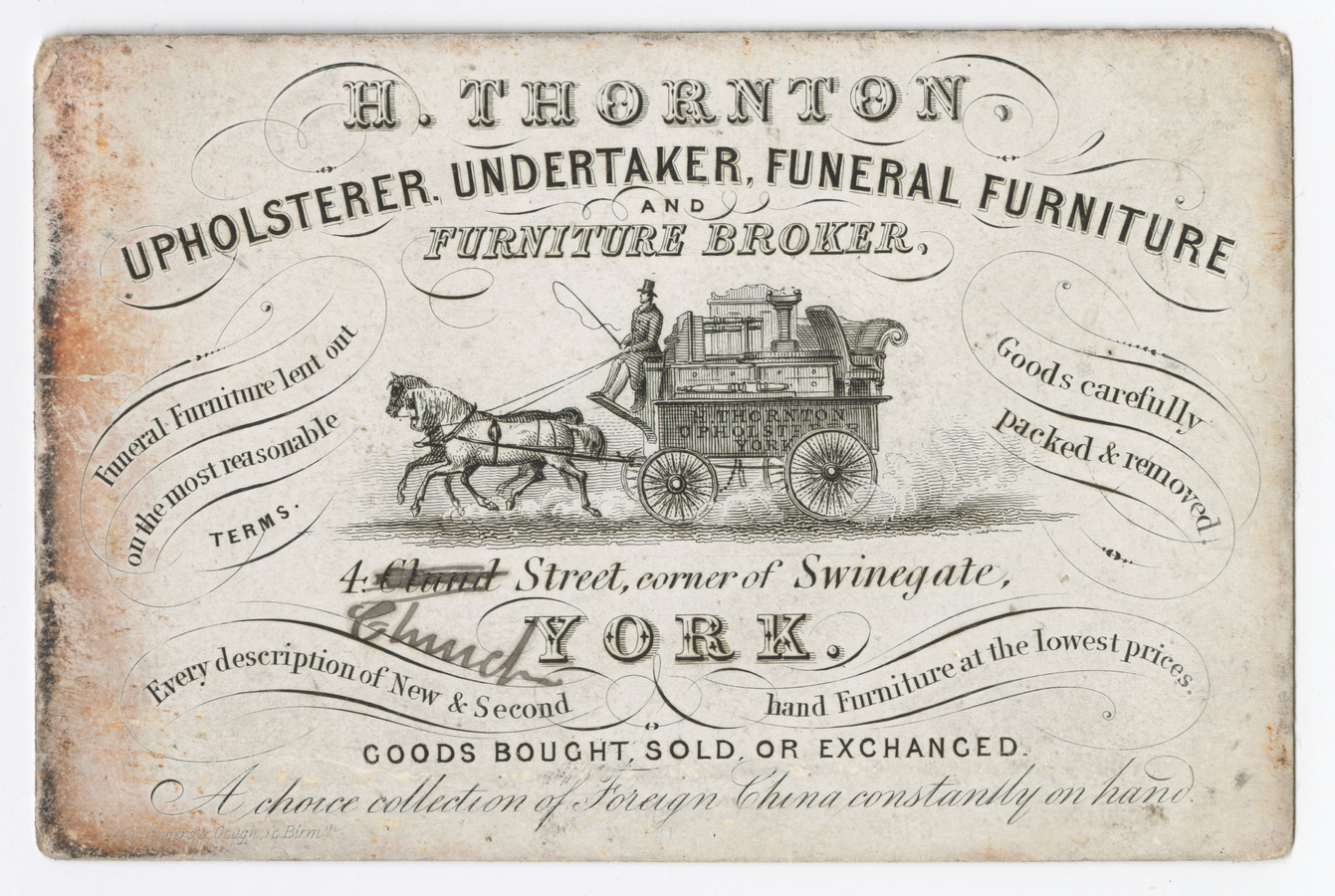 H. Thornton trade card - image 1