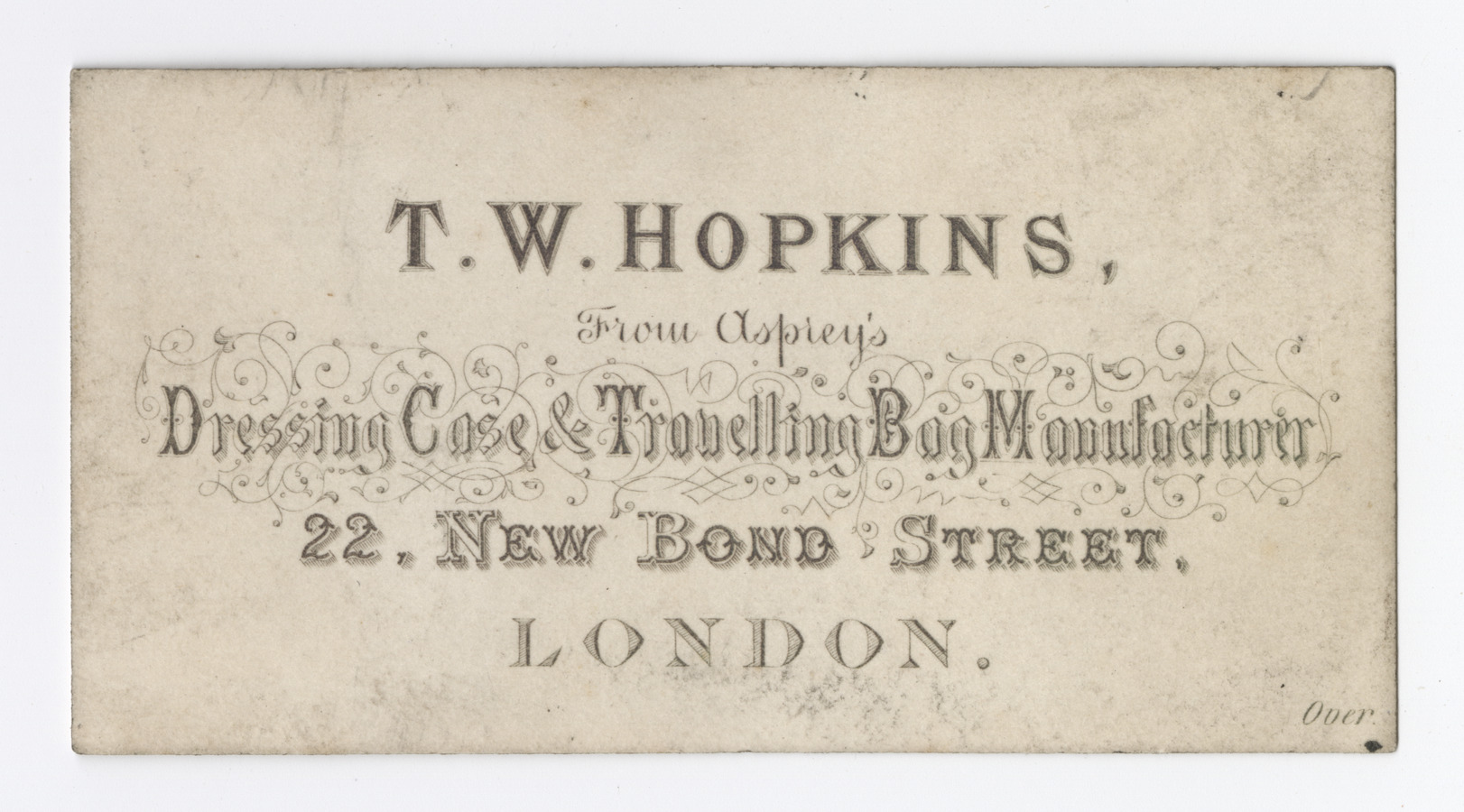 T. W. Hopkins trade card - image 1