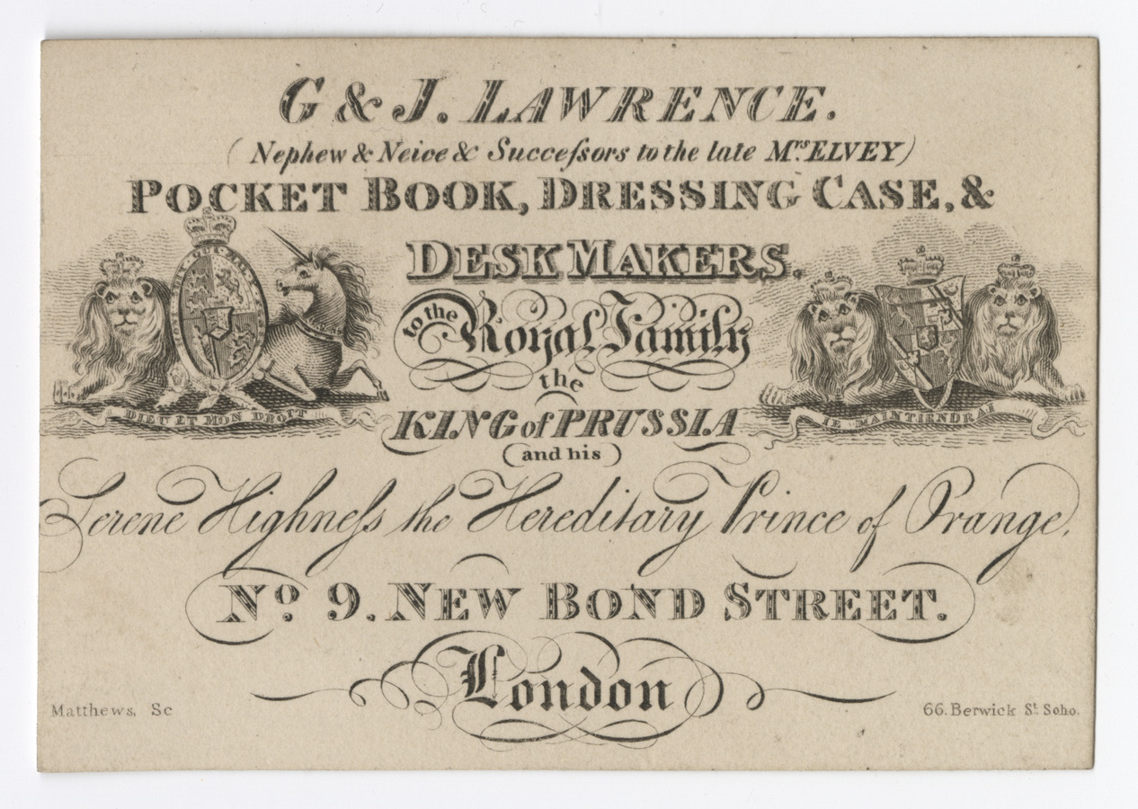 G. & J. Lawrence trade card - image 1