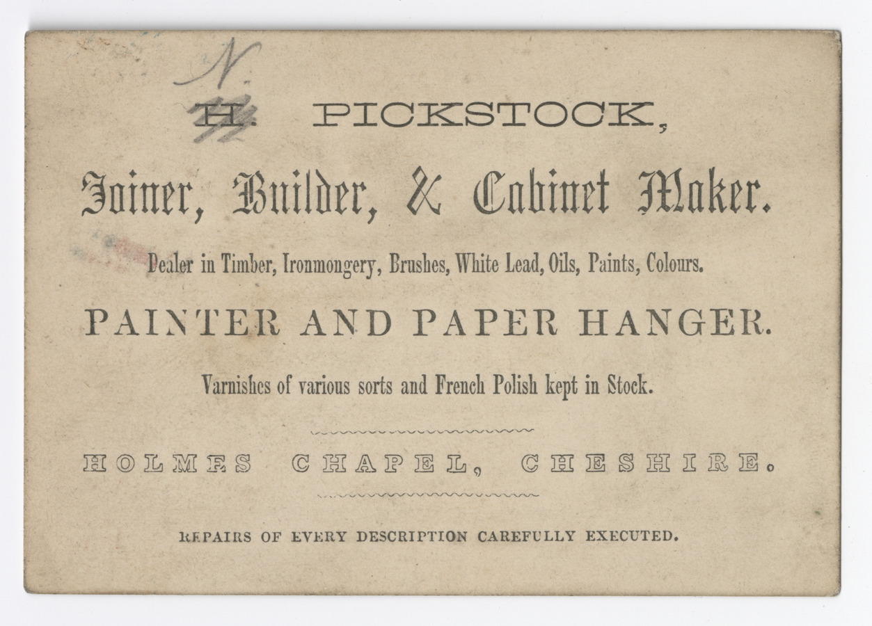 H. Pickstock trade card - image 1