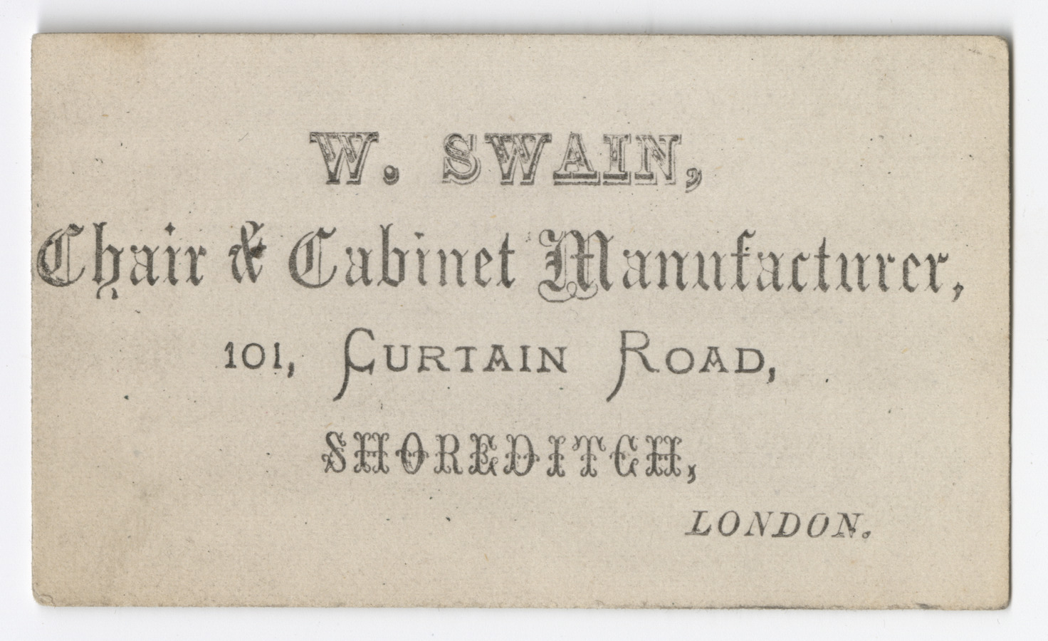 W. Swain trade card - image 1