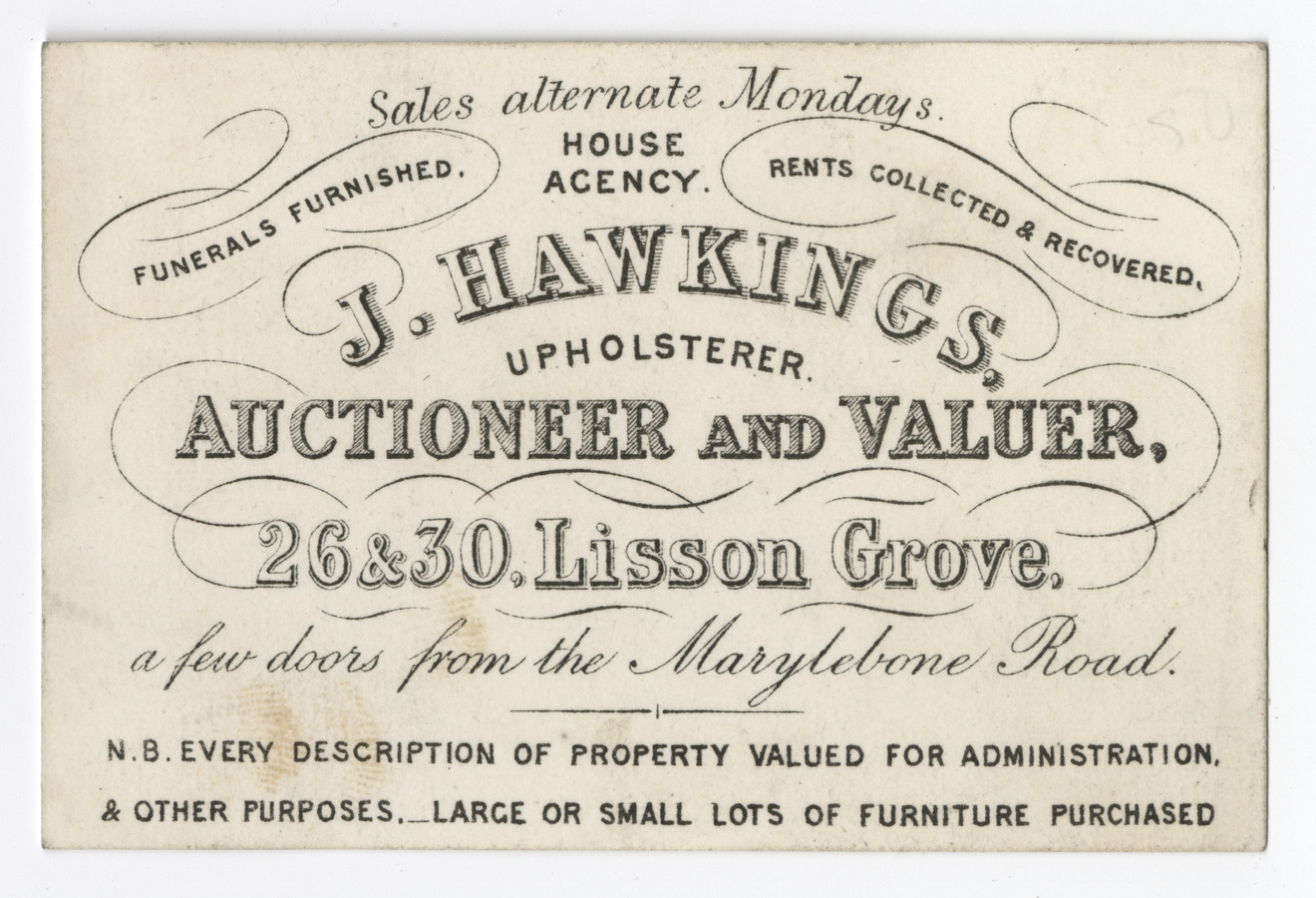 J. Hawkings trade card - image 1