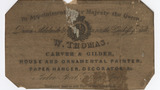 W. Thomas trade card (label)