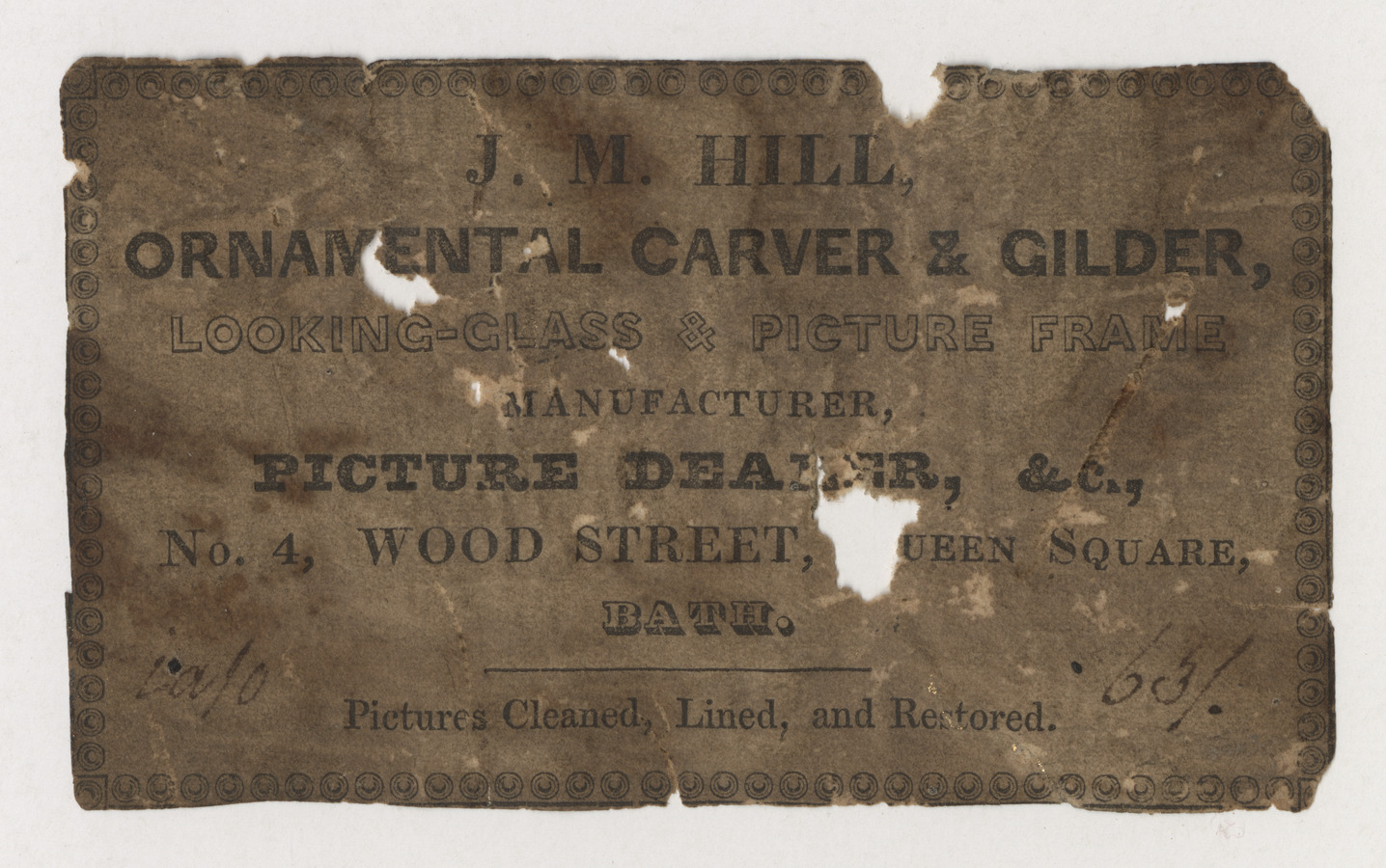 J. M. Hill trade card - image 1