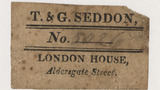 T. & G. Seddon trade card (label)