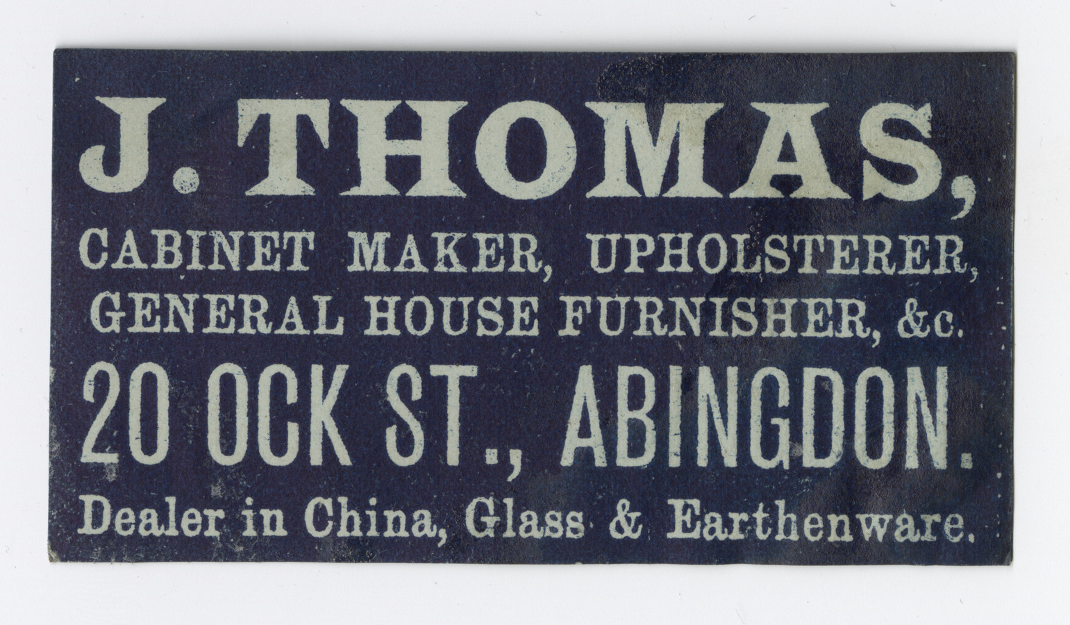 J. Thomas trade card (label) - image 1