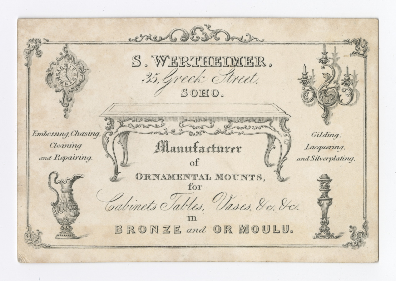 S. Wertheimer trade card - image 1