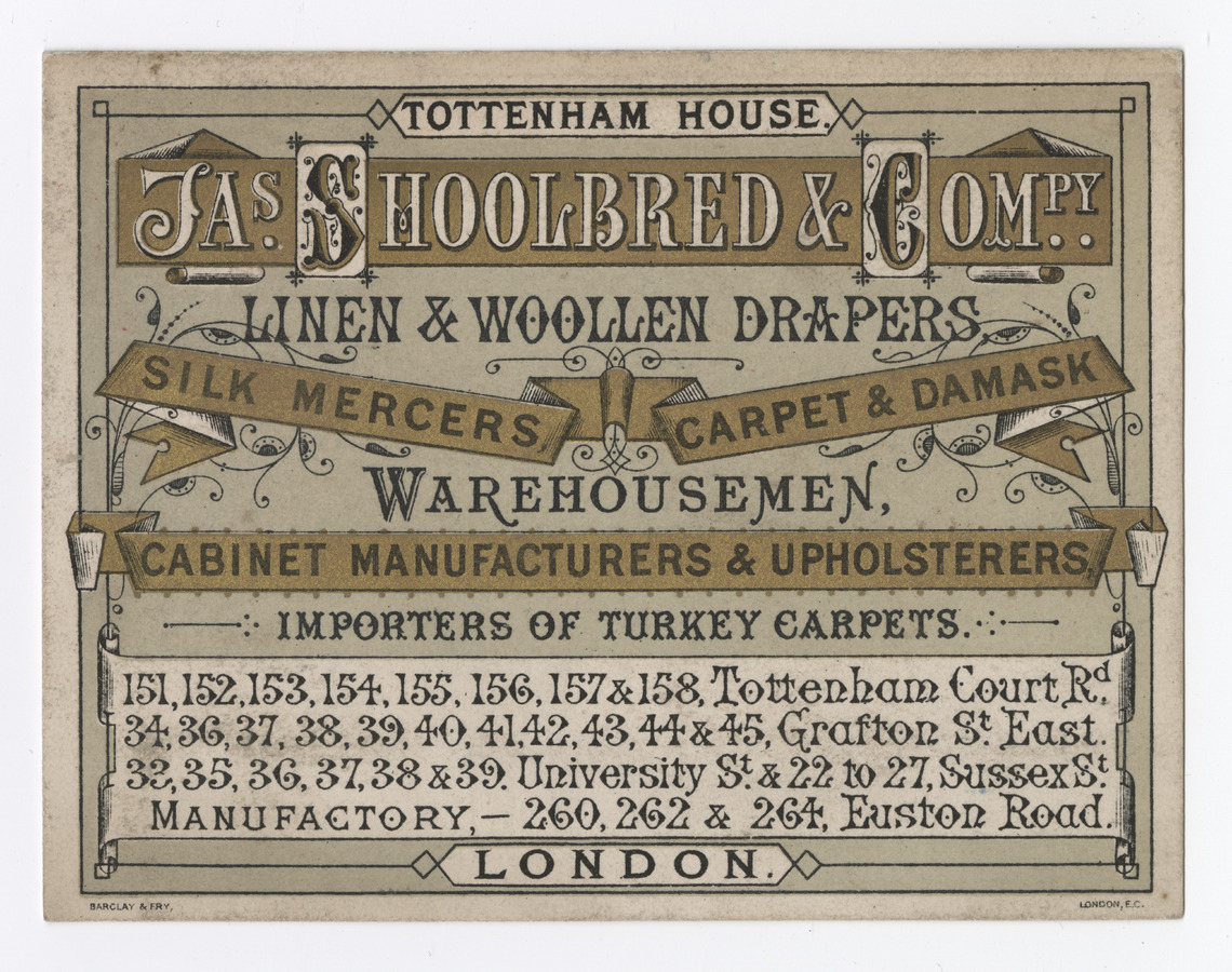 James Shoolbred & Company trade card - image 1