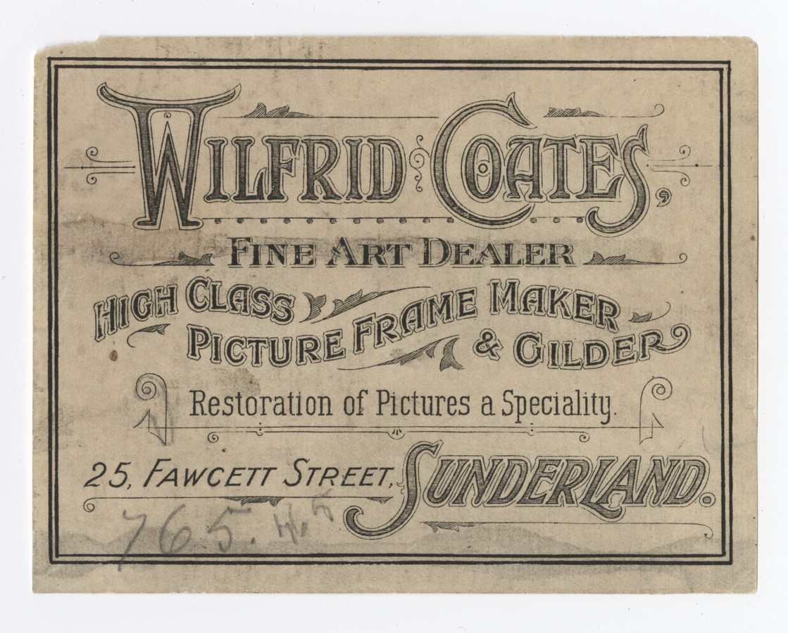 Wilfrid Coates trade card (label) - image 1