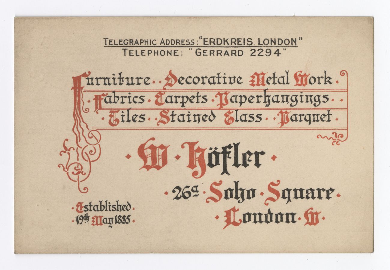 W. Höfler trade card - image 1