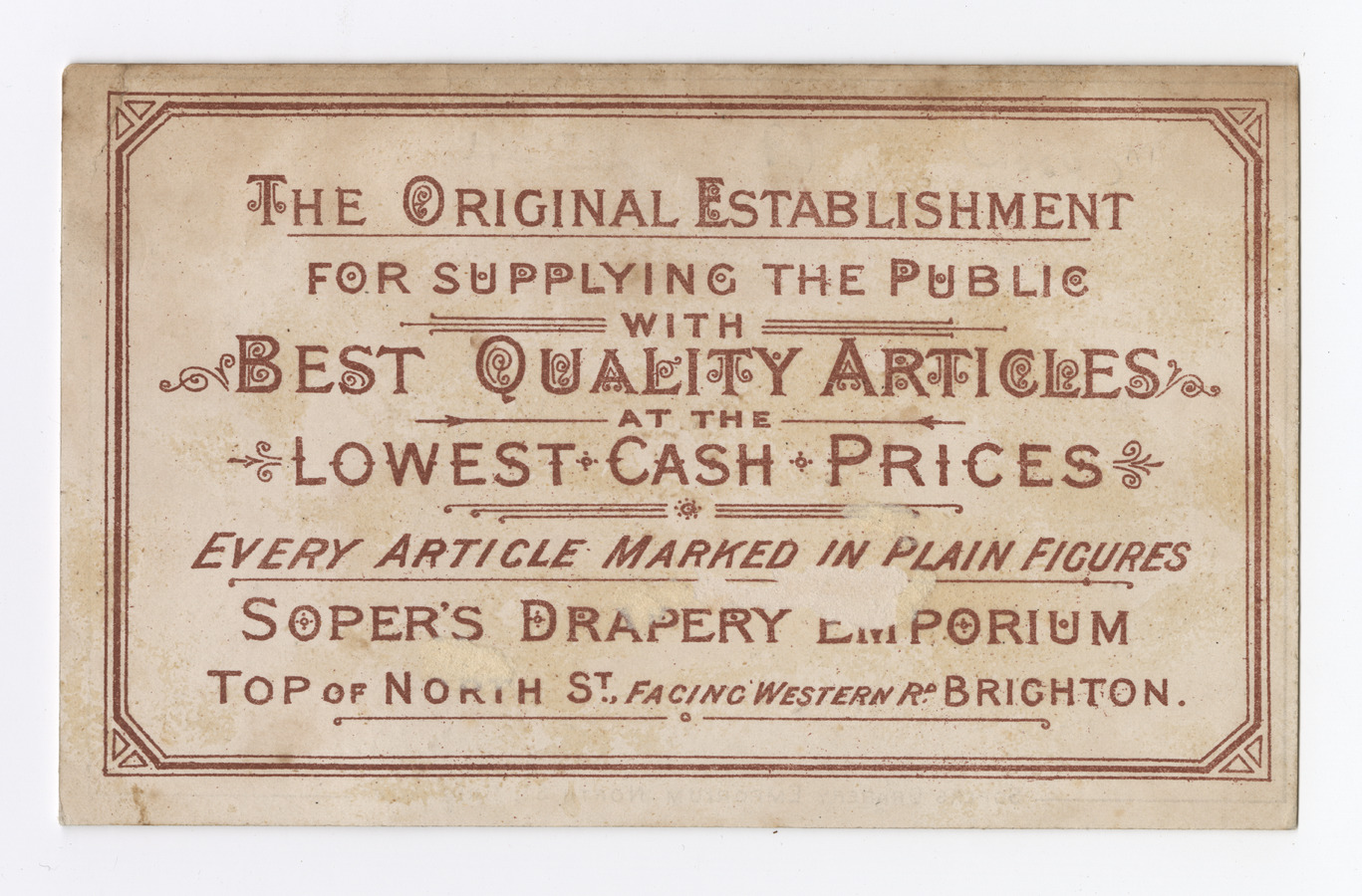 Soper's Drapery Emporium trade card - image 2