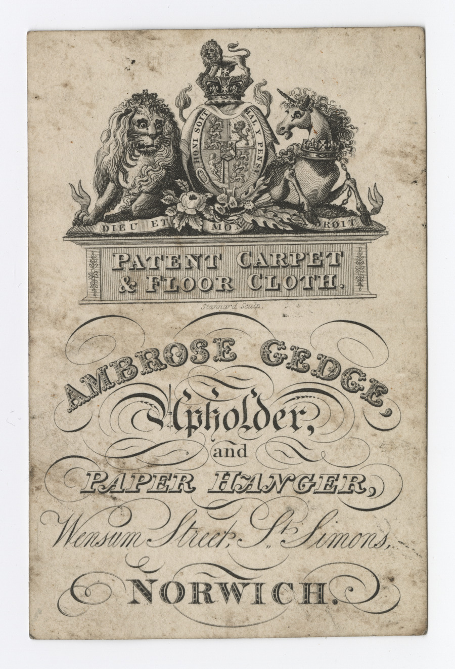 Ambrose Gedge trade card - image 1