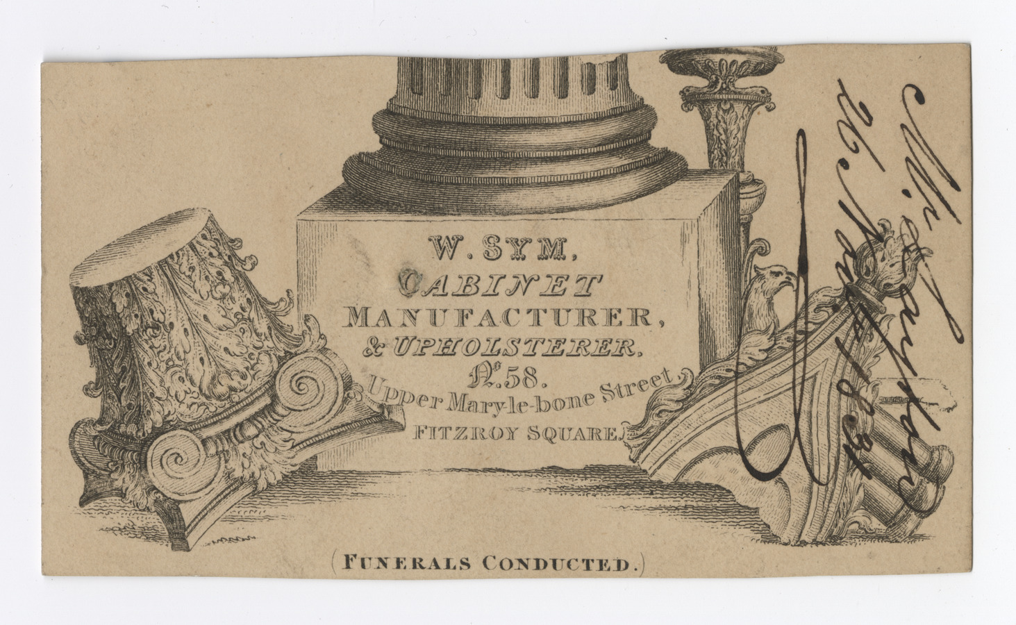 W. Sym trade card - image 1