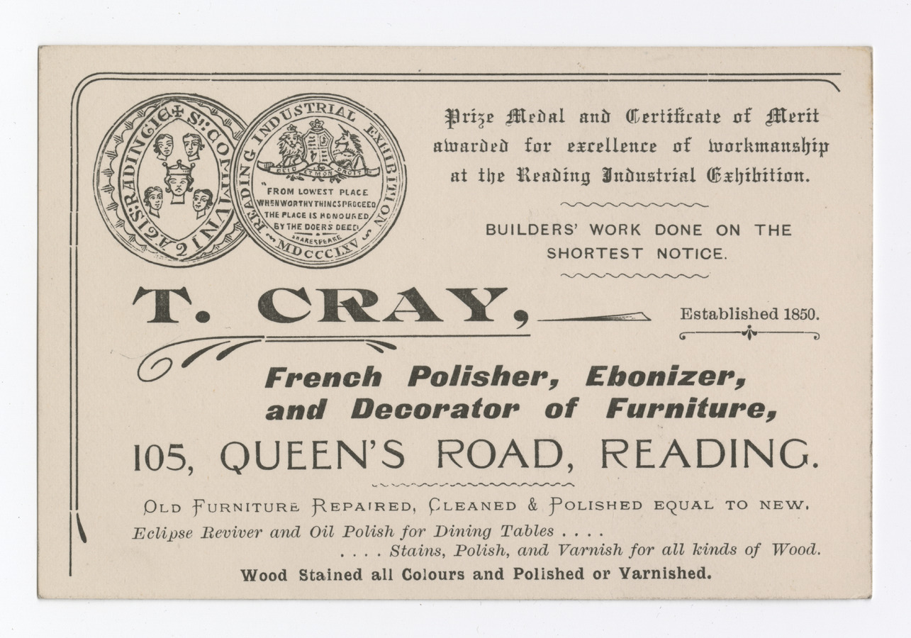 T. Cray trade card - image 1