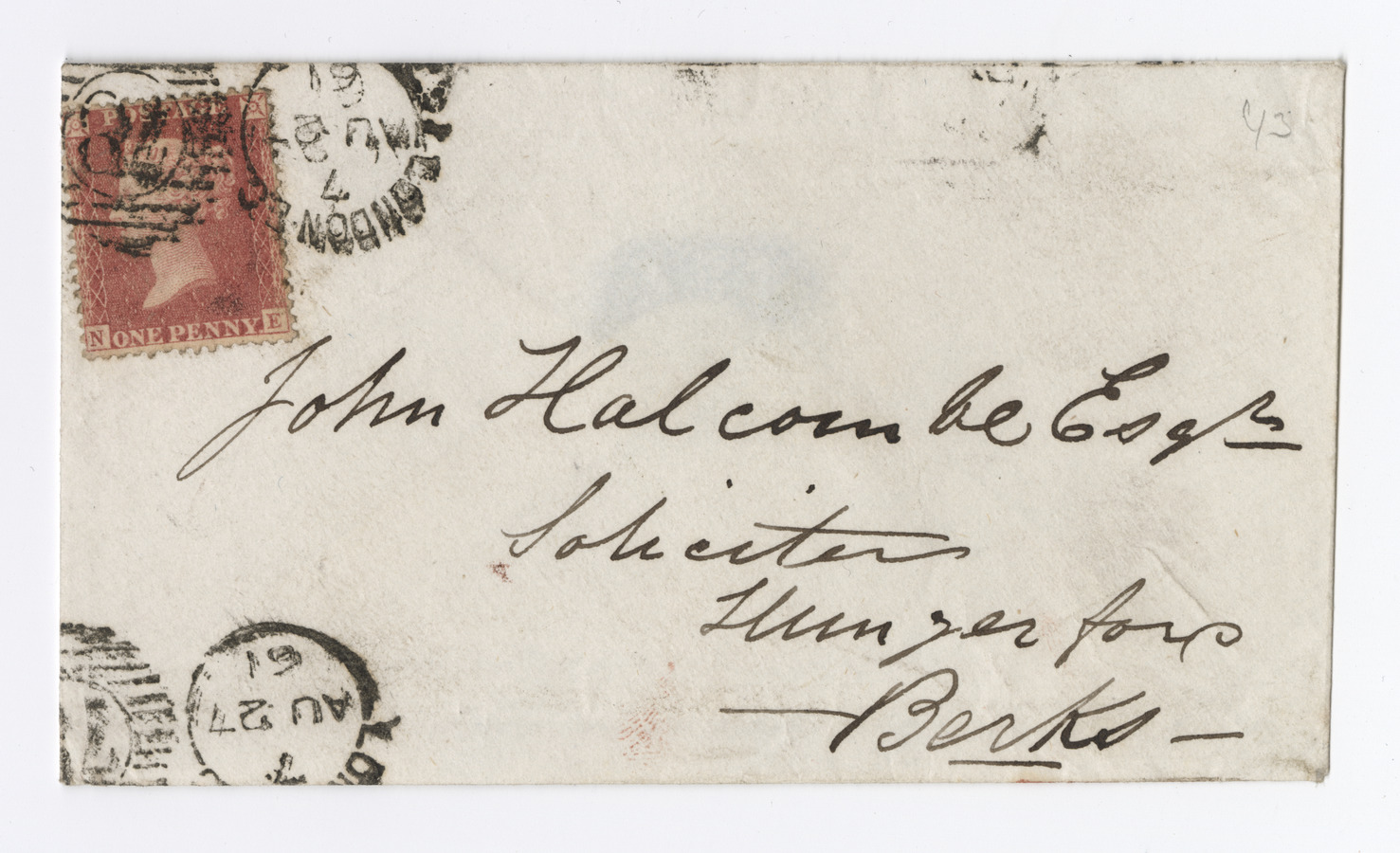 Envelope addressed to John Halcombe - image 1