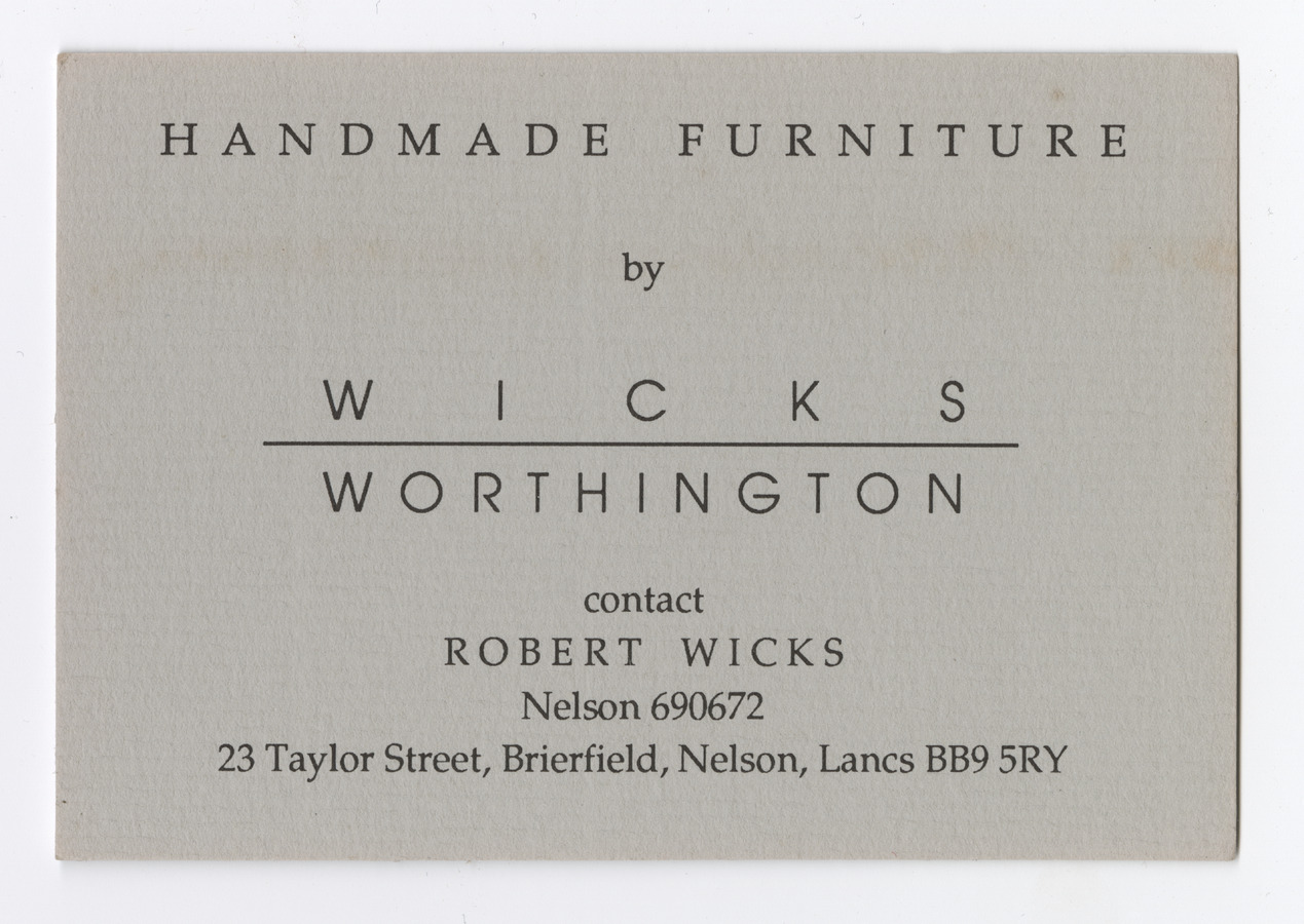 Wicks Worthington trade card - image 1