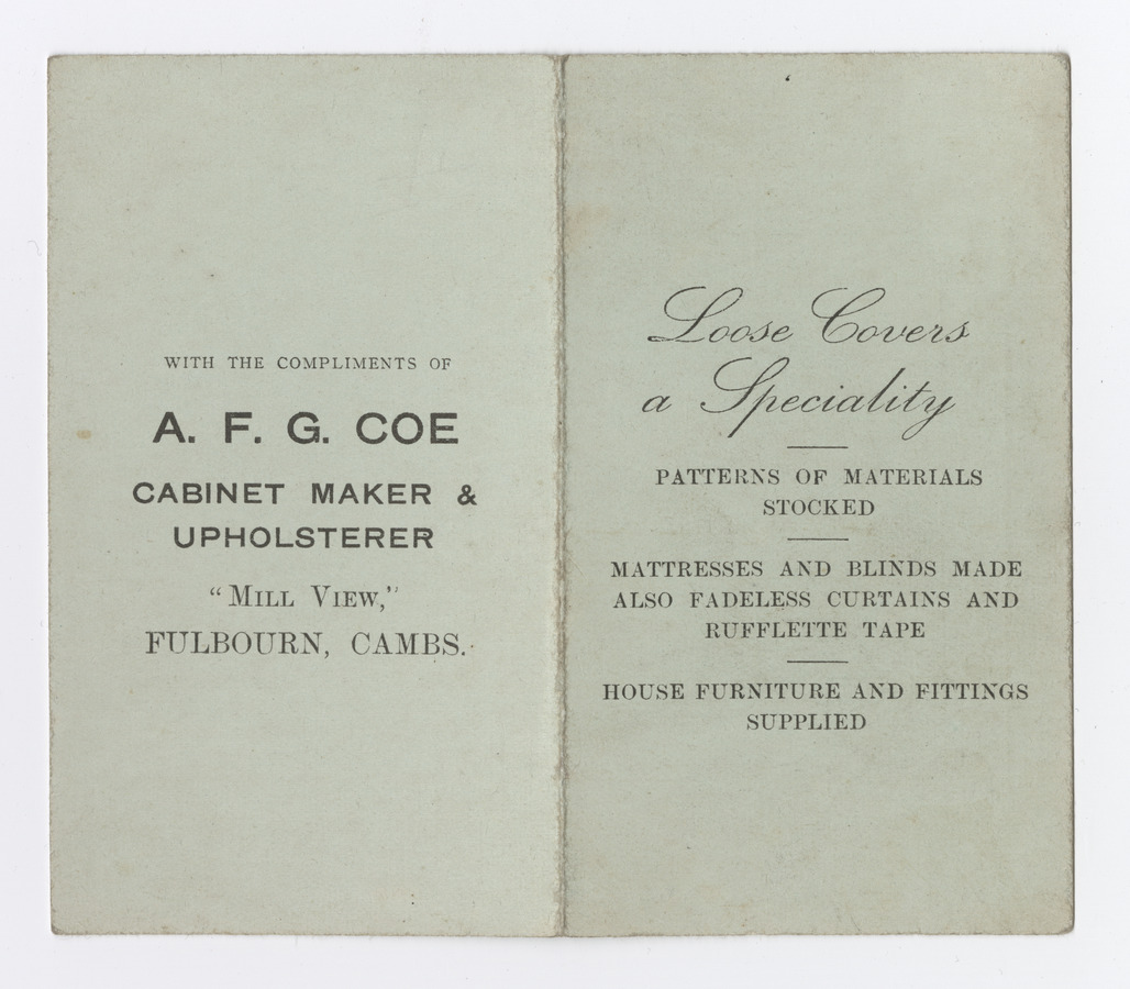 A. F. G. Coe trade card - image 1