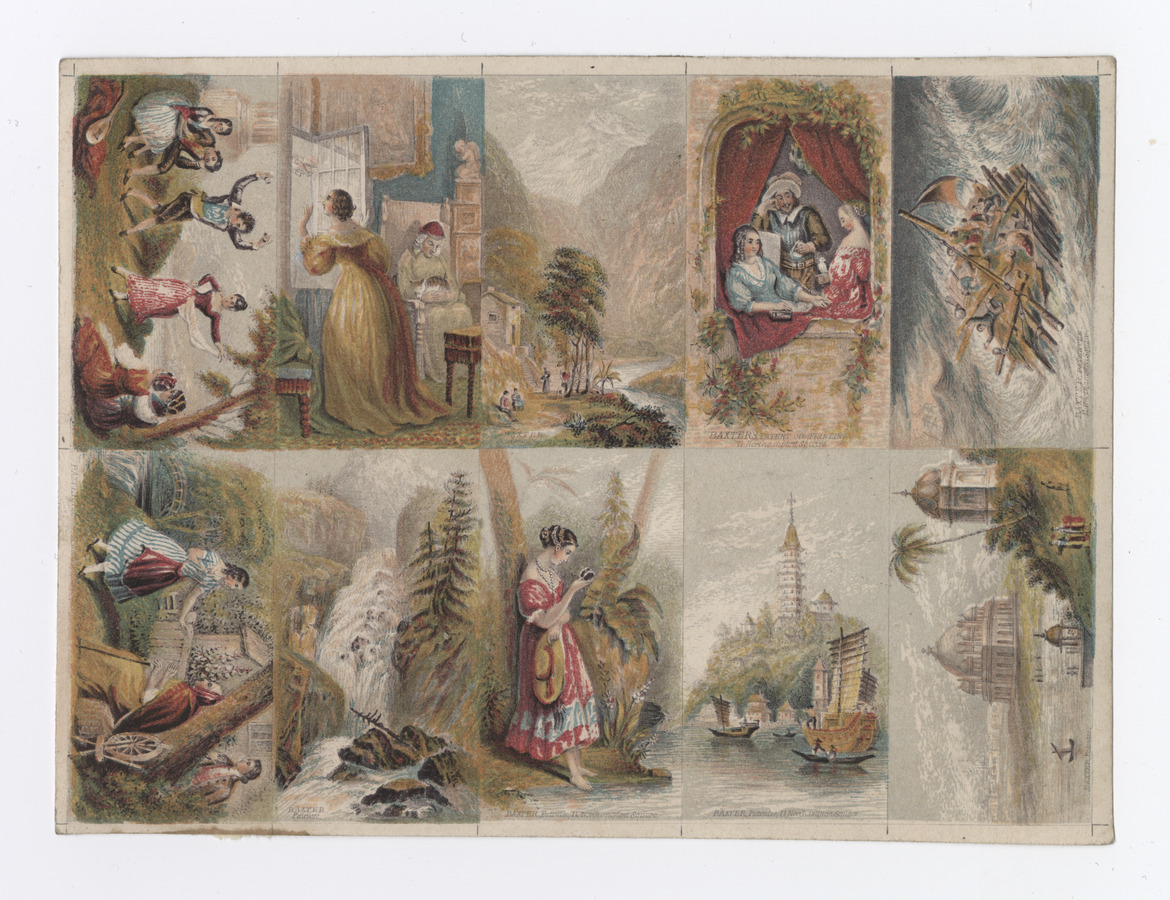 George Baxter Tarantella Set of needlebox prints - image 1