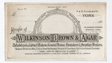 Wilkinson, Brown & Agar billhead