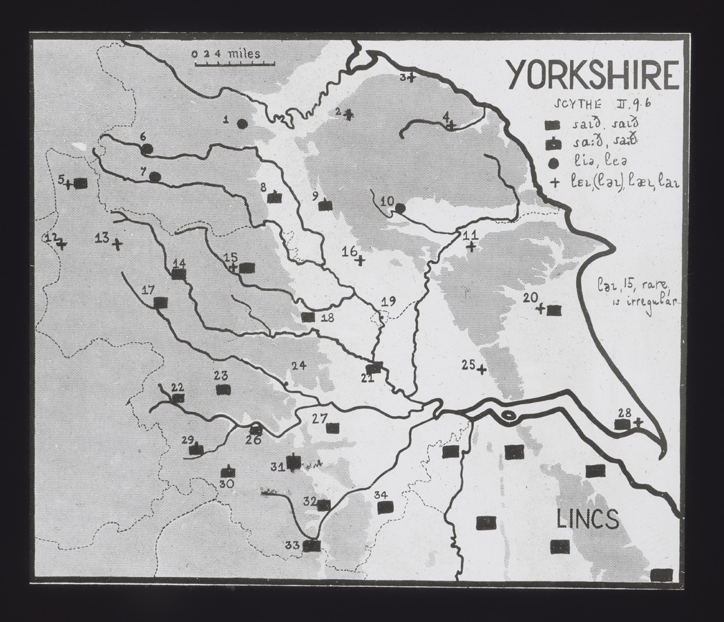 SED Word Map (Yorkshire): Scythe Media credit University of Leeds