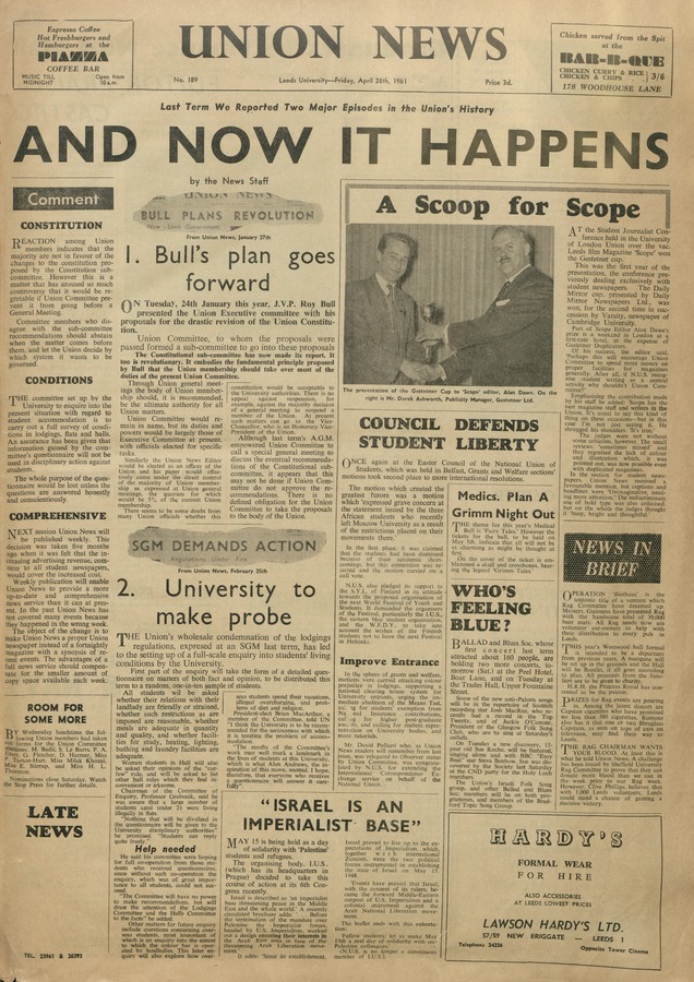 Union News, issue 189 Image © University of Leeds