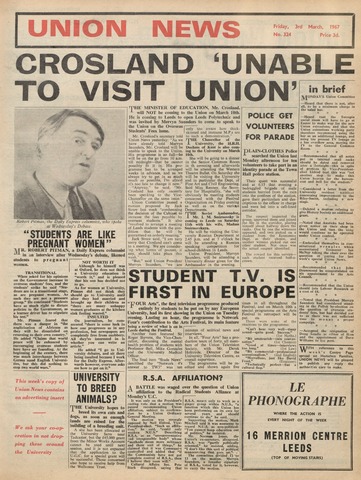 Union News, issue 324 Image © University of Leeds