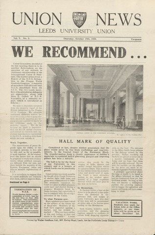 Union News, volume 5 issue 2 Image © University of Leeds