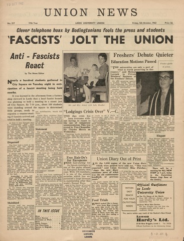 Union News, issue 217 Image © University of Leeds