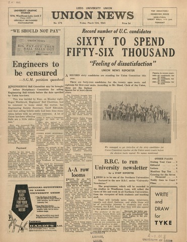 Union News, issue 278 Image © University of Leeds