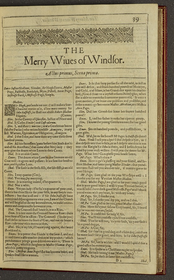 The Merry Wives of Windsor Image © University of Leeds