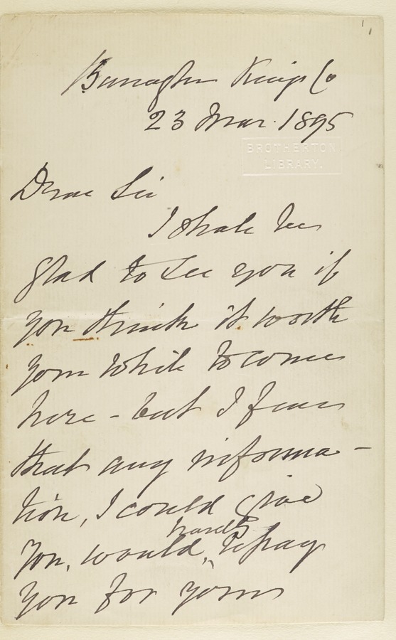 Letters of A. B. Nicholls to Clement Shorter' Image credit Leeds University Library