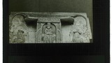 Misereres, Ely, B. Figrue of judge or King seated on a canopied throne L+R Female figures in an attitude of prayer