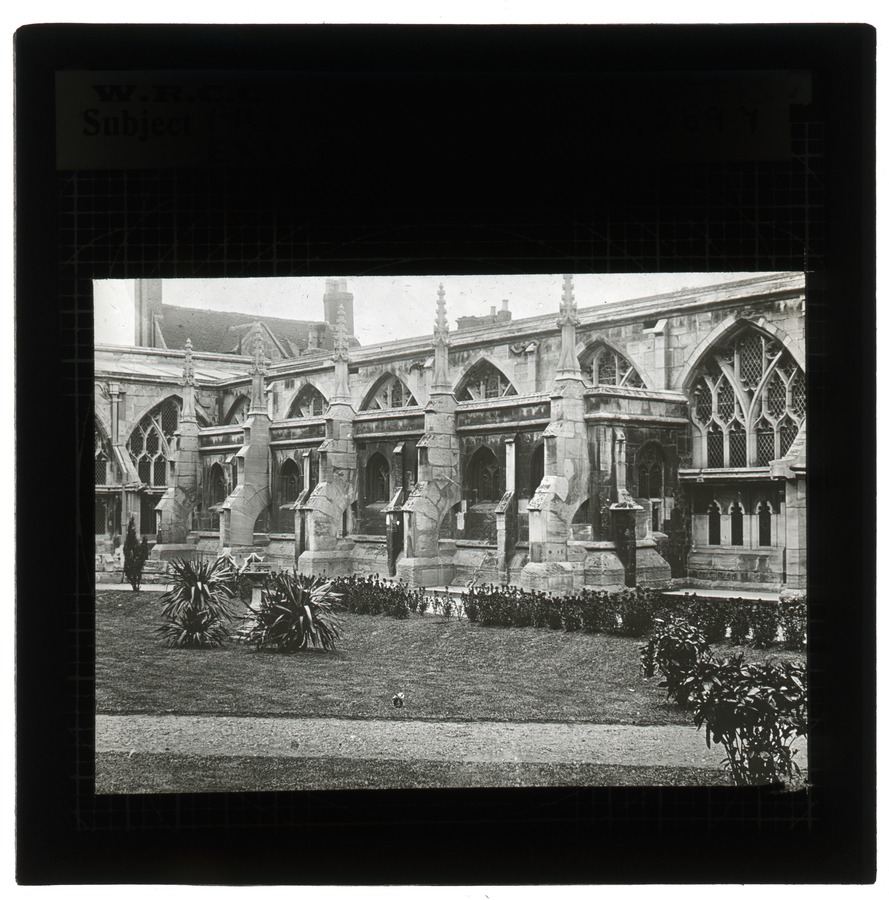 Fonts and exteriors, Gloucester, cloisters Â© University of Leeds